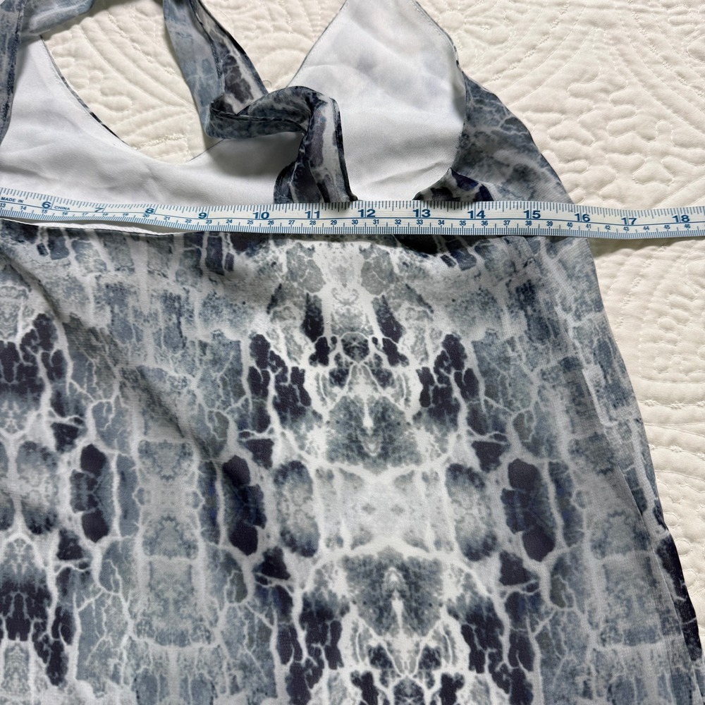 Haute Hippie NWT Snakeskin Halter Camisole Women XS Blue Tie Back Tank Top - Picture 9 of 10